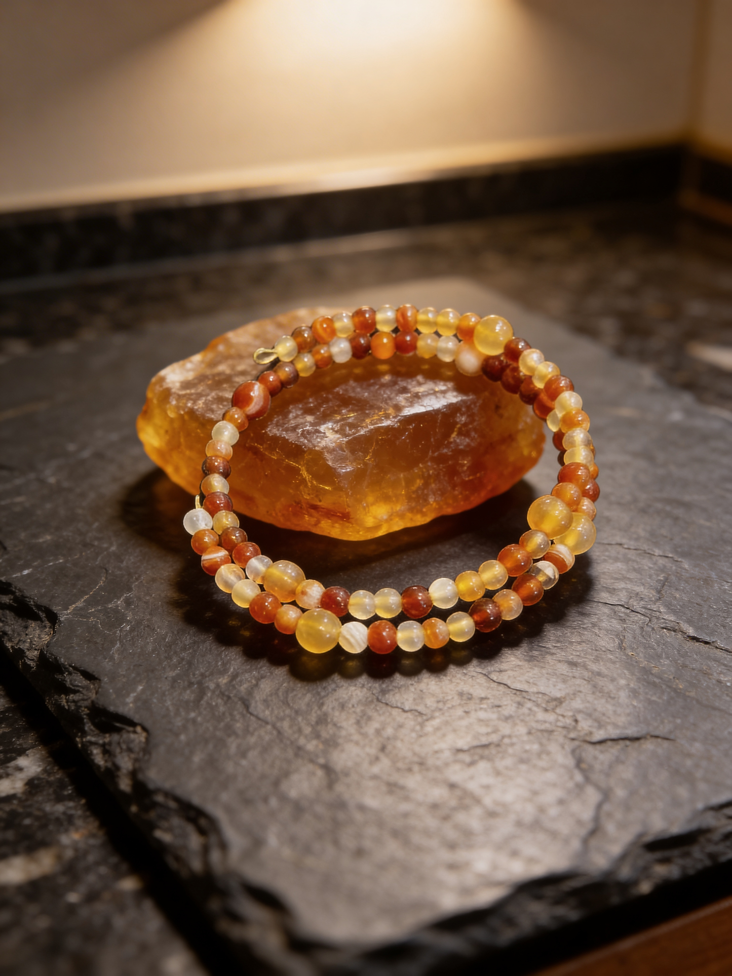 Bracelet wrapping en cornaline – Vitalité, confiance en soi et énergie solaire