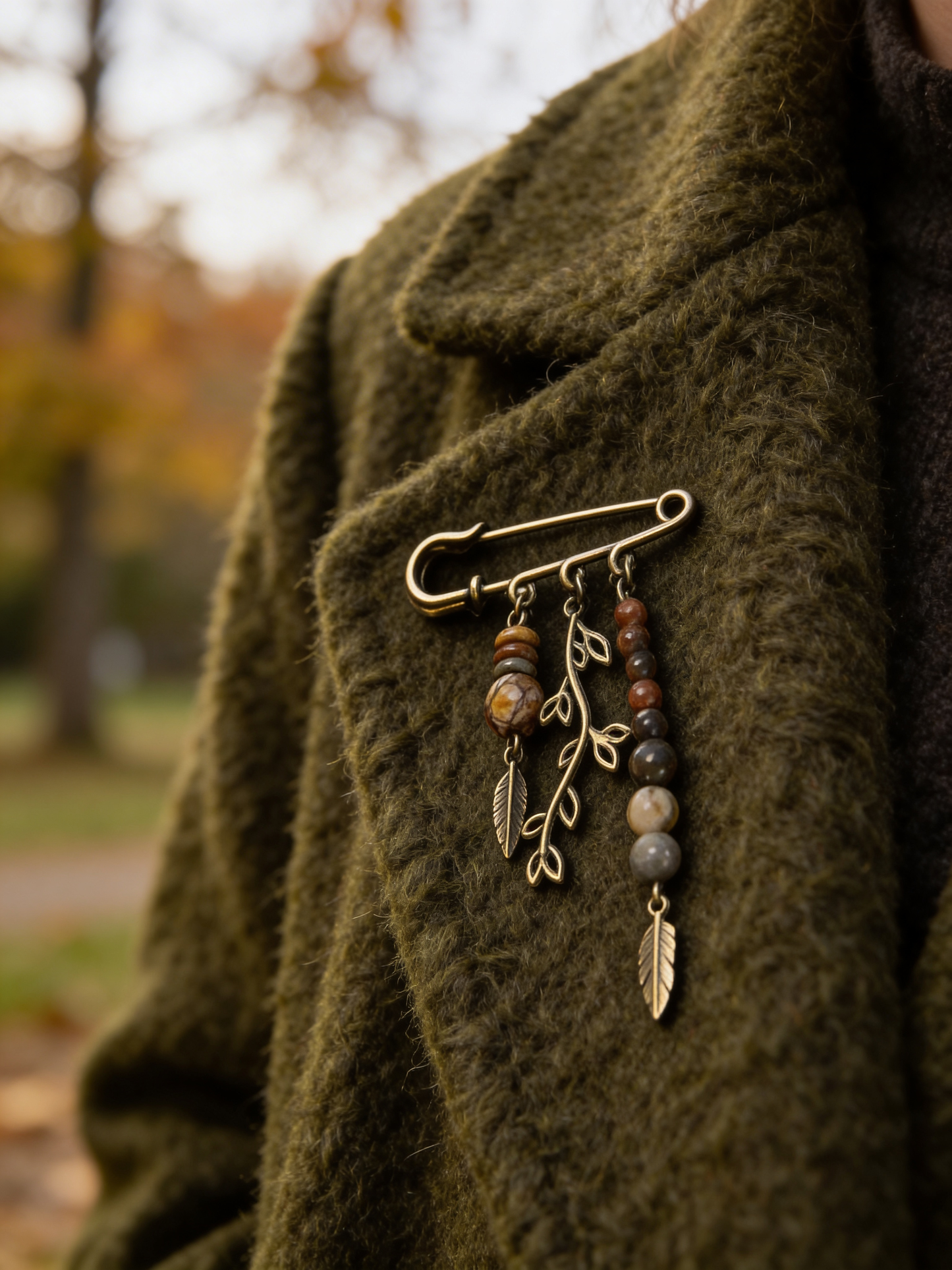 Broche épingle en jaspe Picasso ✨